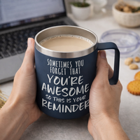 Ensemble de gobelet et de mousseur à lait en acier inoxydable, mug à café inspirant, cadeau avec mousseur à lait pour la maison et le bureau