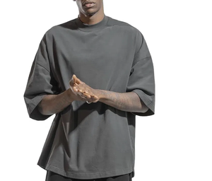 Nueva Camiseta de algodón Premium 240 Gsm para hombre, ropa de calle de gran tamaño con estampado personalizado, camiseta lavada Vintage para hombre - Product Image 4