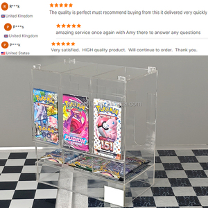 Distributeur de cartes en acrylique transparent personnalisé SYP pour <span class=keywords><strong>Pokémon</strong></span> TCG : Scarlet & Violet, distributeur en acrylique à 3 emplacements pour boosters protégés - Product Image 6
