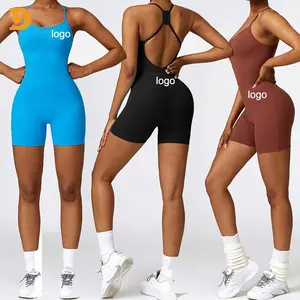 Neuankömmling Frauen Yoga Active Sports Einteilige Bauch kontrolle Sportswear Frauen Jumps uit Back Active wear Jumps uits