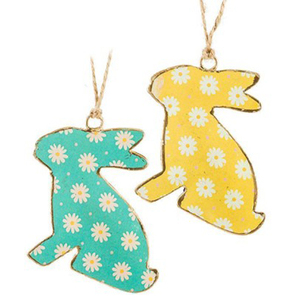 Hanging <b>Easter</b> Metal Home Rabbit Figurines <b>Easter</b> Christmas Decoration Spring - Product Image 1