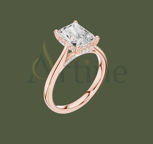 Bijoux Fresh Haven Bague de fiançailles en moissanite plaqué or 10 carats - Product Image 1