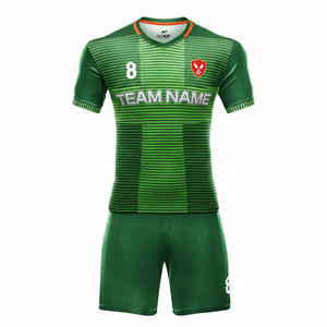 Conjunto de Camiseta de Fútbol para Hombre al por Mayor, Personalizable, Manga Corta, Ropa Deportiva de Fútbol, Cuello Redondo, 100% Poliéster, Camiseta de Fútbol Personalizada OEM - Product Image 1