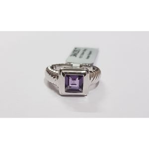 Anillo de amatista de Plata de Ley 925 de lujo para hombre con corte cuadrado 1.65ct piedra preciosa chapado en rodio 5,50G para compromiso - Product Image 3