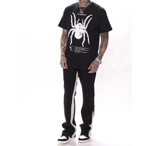 2022 pantalones de chándal apilados para hombre, ropa de calle, pantalones acampanados, pantalones de chándal de moda de algodón, pantalones de chándal, tela de lana informal - Product Image 2