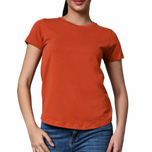2025 dernière conception femmes été T-Shirt haute qualité tenue décontracté respirant à manches courtes Polyester/coton à vendre - Product Image 1