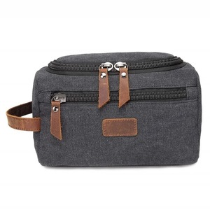 Sac à cosmétiques en toile de coton naturel écologique de haute qualité avec logo personnalisé grande capacité et fermeture à glissière - Product Image 1