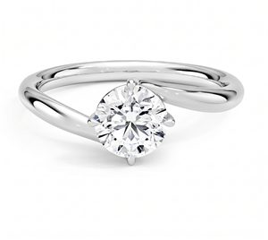 Bague de fiançailles solitaire serpentine pour femme avec diamants de laboratoire - Product Image 1