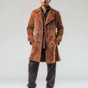 Manteau Trench Homme Luxe et Durable en Cuir Suédé Écologique Respirant, Design Personnalisable, Finition Lisse - Product Image 3