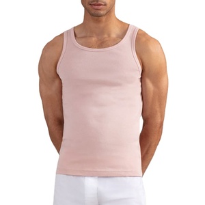 Sports Compression Tank Top Gym Wear Ribbed Material Cotton Jersey Stretchy Custom Blank Activewear <b>Singlet</b> Knitted Woven OEM - Product Image 4