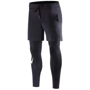 Hot Selling <b>Men</b> <b>Leggings</b> for <b>Gym</b> Wear Wholesale <b>Mens</b> Solid Color Fitness 2piece <b>Gym</b> Clothing Tights Sports Wear - Product Image 1