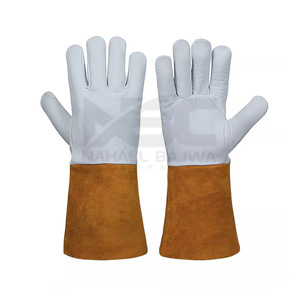 Guantes de trabajo de cuero Partido de vaca de alta calidad Precio barato Guantes de seguridad hechos en fábrica para soldar - Product Image 4