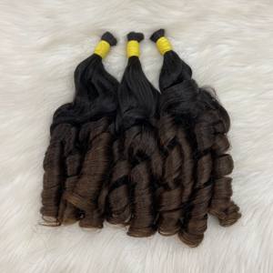 Venta al por mayor puro vietnamita Remy Virgen extensiones de cabello Venta caliente cutícula alineada ondulado a granel peluca tipo crudo único donante - Product Image 4