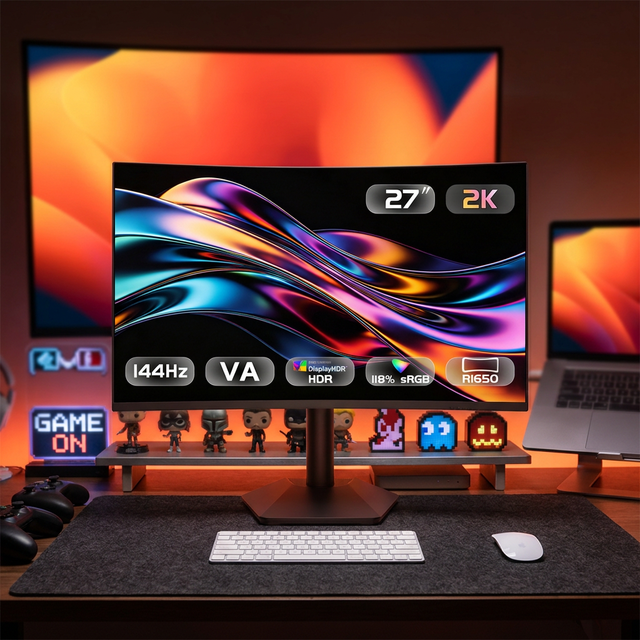 Seaview 32" 2K IPS LCD Gaming Monitor 180Hz 1ms Response Time 99% SRGB PS5/ Frameless Design DP Interface Smooth Gameplay