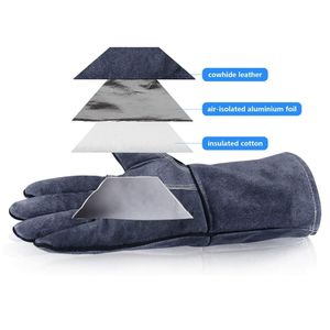 ถุงมือหนังวัวสำหรับผู้ชายถุงมือนิรภัยสำหรับงานเชื่อมในอุตสาหกรรมถุงมือหนังวัวสำหรับป้องกันความร้อนสูง EN420 - Product Image 2