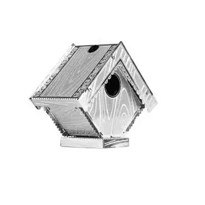 Handmade Decorative Silver Finished Breeding Galvanized Bird House Decorative Canary Bird Cage Built-in Food Box at Low Price