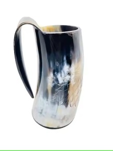 Taza de cuerno para beber vikingo de búfalo medio quemado personalizada para cerveza y café vaso de cuerno para beber de buey de ALLIANCE CRAFT - Product Image 5