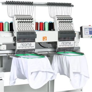 NEW STOCK MT-1502 2 Head Embroidery Machine Computerized 12 15 Needles Caps T <strong>Shirt</strong> Flat Embroidery Machine - Product Image 1