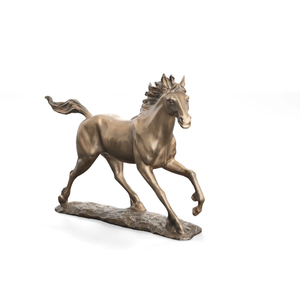 Figurine de cheval de course en laiton fini bronze antique Sculpture de luxe fait à la main décoration de la maison indienne articles cadeaux - Product Image 1