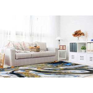 Décoration de paysage naturel : Tapis en chenille « Route d'hiver » - Tapis imprimé, tapis doux non tissé - Product Image 4