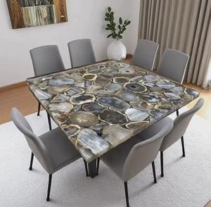 Mesa de Centro de Mármol de Ágata de Lujo en Oferta, Diseño Moderno para Sala de Estar, Hogar, Hotel, Oficina, Juego de Muebles, Centro de Mesa - Product Image 2