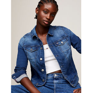 Chaqueta vaquera de una botonadura Vintage personalizada para mujer, ajustada, de algodón informal de Color sólido, prendas de vestir, Vaqueros lavados, ropa de moda - Product Image 3