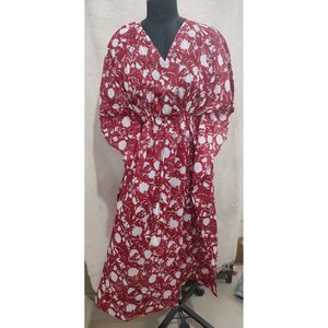 Bohemian Elegant Long Kaftan <b>Dress</b> with <b>Elastic</b> <b>Waist</b> and Zipper Accents - Product Image 1