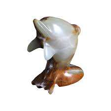 Escultura de Delfines de Ónix Premium, Figura Decorativa Hecha a Mano, Adorno de Piedra Natural para Mesa de Hogar u Oficina, Regalo - Product Image 4