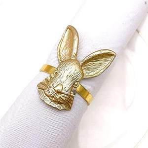 Rond de serviette en laiton Table top designer fait à la main design attrayant Décoration en laiton massif Porte-anneau de serviette - Product Image 6