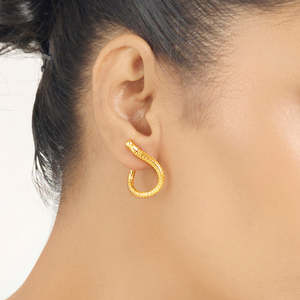 ต่างหูรูปห่วงริเวอร์ลูปและต่างหูแบบห่วงทองคำแฟชั่น - Product Image 2