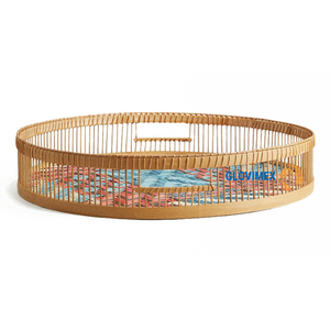 High Quality Bamboo Rattan Rustic Design Handwoven Multifunctional Storage <b>Trays</b> Set Table Serving Decorative <b>Kitchen</b> <b>Tray</b> - Product Image 2