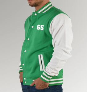 Veste 100% coton Letterman de haute qualité pour hommes, à séchage rapide, design personnalisé, col montant, vêtements de rue pour l'hiver - Product Image 1