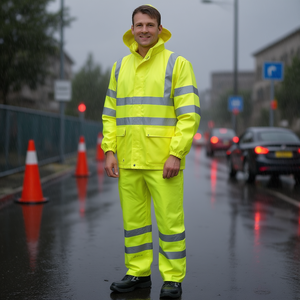เสื้อกันฝนสีเหลืองสะท้อนแสงสำหรับอุปกรณ์ความปลอดภัยและการเอาชีวิตรอด PREVENT - Product Image 3