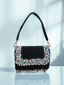 Sac à rabat en pierre artisanale élégante orné de perles, sac de soirée pour femmes, Inde, acheteurs en gros, tendance, exportation - Product Image 2