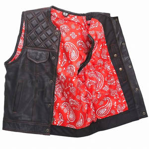 เสื้อกั๊กมอเตอร์ไซค์ผ้าระบายอากาศสำหรับผู้ชาย เสื้อกั๊กมอเตอร์ไซค์หนังคุณภาพดี เสื้อกั๊กมอเตอร์ไซค์หนังสำหรับผู้ชาย - Product Image 2