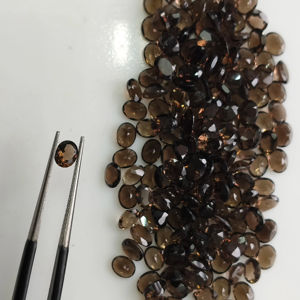 ควอตซ์สโมคกี้ธรรมชาติ 5x4 มม. ทรงรี คุณภาพดีที่สุด สำหรับทำเครื่องประดับ - Product Image 1