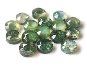 Doble de ágata de musgo natural, 4mm-8mm, corte redondo de rosa, Parte posterior plana, ágata de musgo suelta, piedras preciosas hechas a mano de alta calidad para la fabricación de joyas - Product Image 4