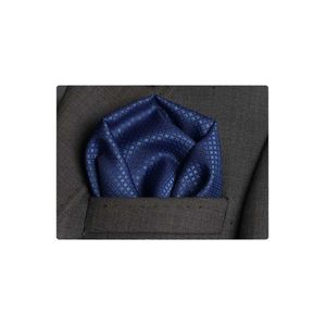 Men's <b>Navy</b> Blue Checkered Pocket Square Elegant Shirt <b>Accessory</b> - Product Image 1