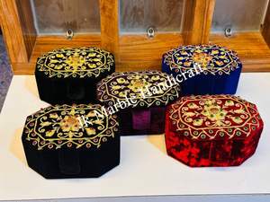 Beautiful Royal Piece Wholesale Jewelry <b>Storage</b> <b>Box</b> Shanell And Velvet Fabric Embroidery Work Customized Style Best Price - Product Image 2