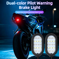 Feu arrière LED pour moto, DRL blanc et rouge, 15SMD, super lumineux, feu stop, clignotant arrière, lampe d'avertissement clignotante