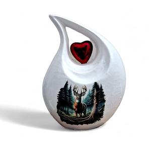 Urna de lágrima de perla blanca con corazón rojo brillante para cenizas humanas Memorial lágrima personalizada para cenizas sostiene hasta 200lbs - Product Image 6