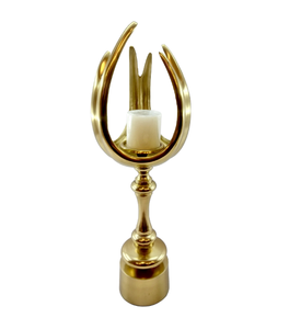 Bougeoir à base en bois au design de feuilles dorées Artware décoratif en laiton pour l'éclairage domestique Accessoires d'éclairage de bougies - Product Image 6