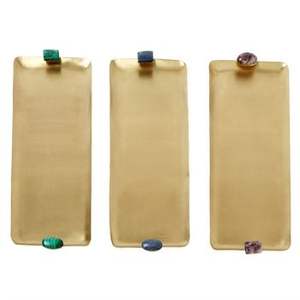 Juego de 3 bandejas de comida de metal chapadas en oro de calidad superior, ideales para restaurantes, bodas, cafés, postres y servicio de chocolate - Product Image 1