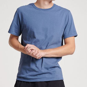 Haute qualité confort couleur t-shirts hommes femmes T-Shirt sérigraphie T-Shirt coton uni personnalisé graphique bleu T-Shirt - Product Image 2