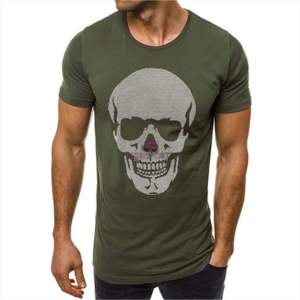 New Men Fashion Casual <b>Skull</b> T Shirt Short Sleeved O-neck Casual T Shirt Men <b>Top</b> Tees - Product Image 2