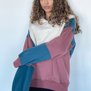 Chándal Deportivo de Alta Calidad para Mujer, con Logotipo Personalizado OEM, Sudadera Holgada con Bloques de Color, Sudadera con Capucha para Mujer - Product Image 2