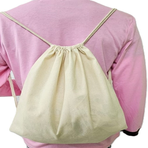 High Quality Reusable Waterproof Canvas Cotton <b>Drawstring</b> <b>Backpack</b> Customized Logo Personalized Print 23L Capacity Beach - Product Image 5