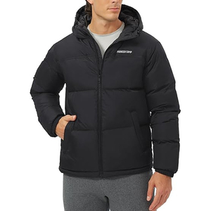Unisex Stylish Trendy Custom Hooded Puffer Jacket for Winter Canvas Fabric Logo Customise-Stay Warm in Style - Product Image 5