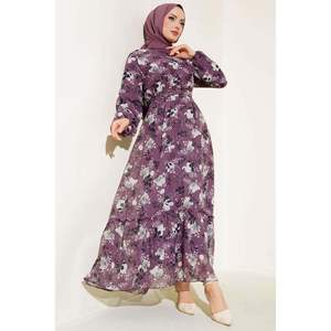 Robe en mousseline à motifs roses Magenta - Product Image 2