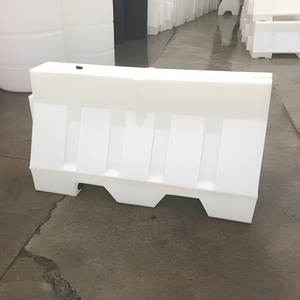 Barrière de sécurité en HDPE blanc 120x80x50cm, barrière de circulation intérieure - Product Image 3